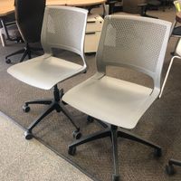 Lumin light task chair, Plastic seat and back, armless, hard floor casters QTY:2