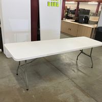 USED 8' FOLDING TABLE LIGHT GREY QTY:1