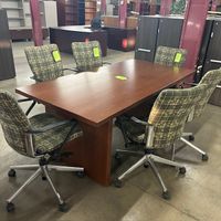 USED RECTANGLE MEETING TABLE W PANEL BASE 36