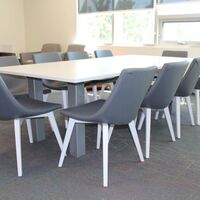 Trendway Trig Table and Encore Chirp Chairs
